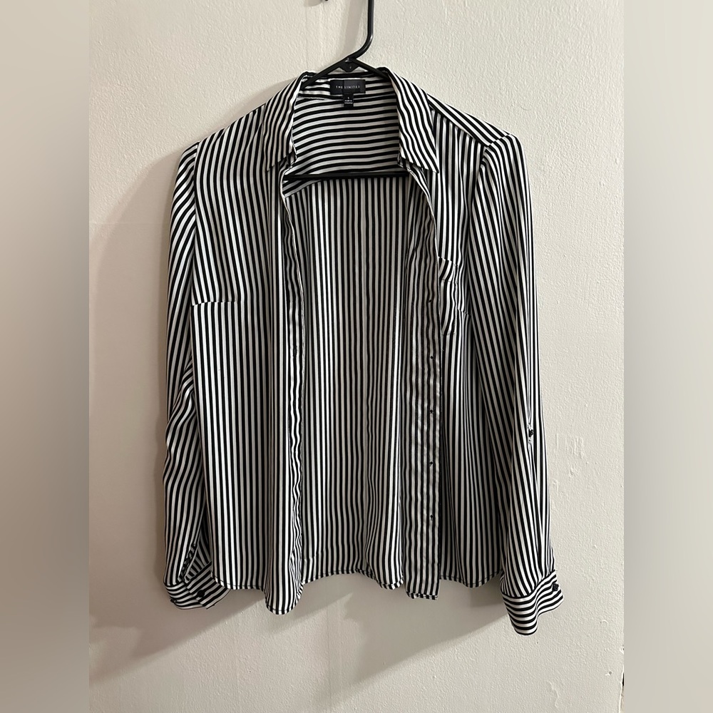 Black and White Striped Button Down